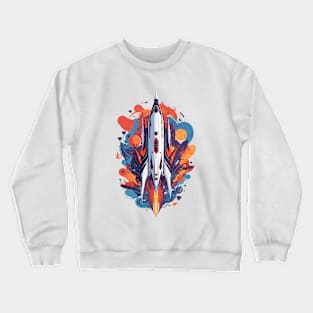 Future Spaceship Vector Artwork Crewneck Sweatshirt